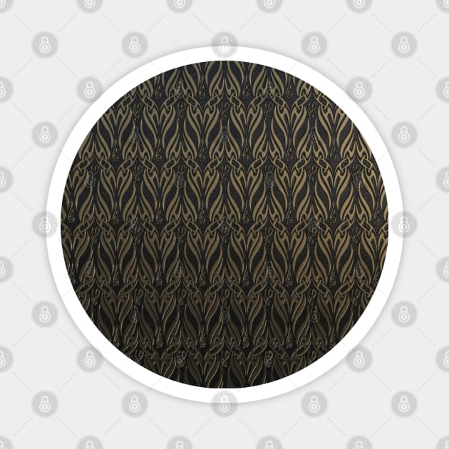 Black and Gold pattern Magnet by Manafold